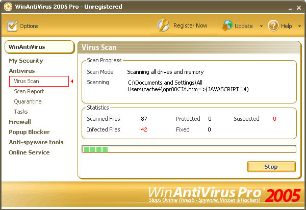 WinAntiVirus 2005 Pro Screenshot