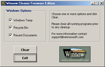 Winnow Cleaner Freeware Edition Screenshot