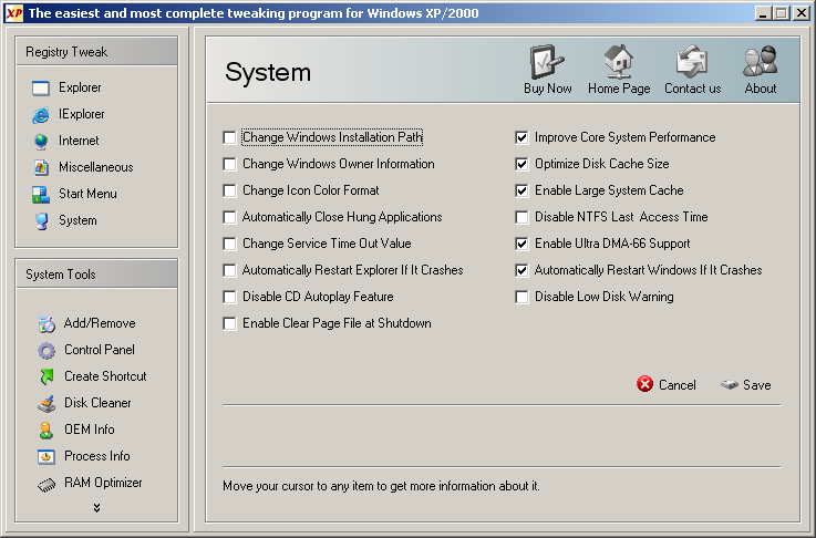Customizer XP Screenshot
