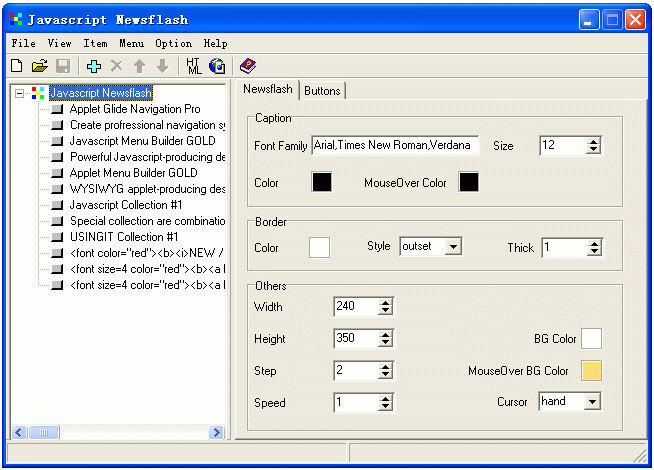 Javascript Newsflash Screenshot