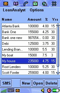 LoanAnalyst (Sony/Ericsson P800/P900) Screenshot