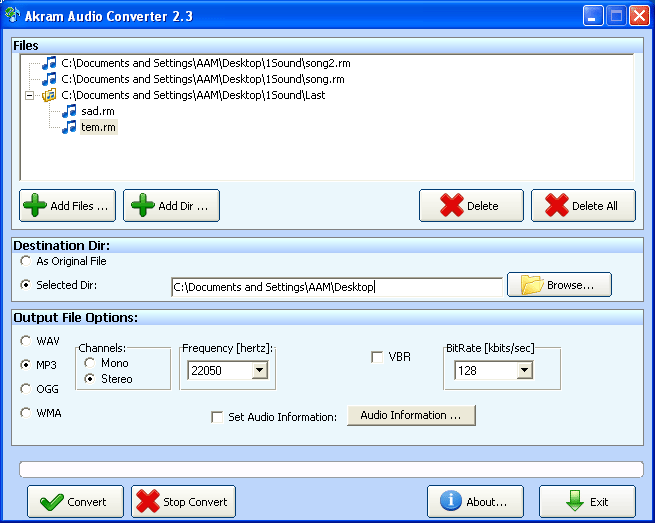 AKRAM Audio Converter Screenshot
