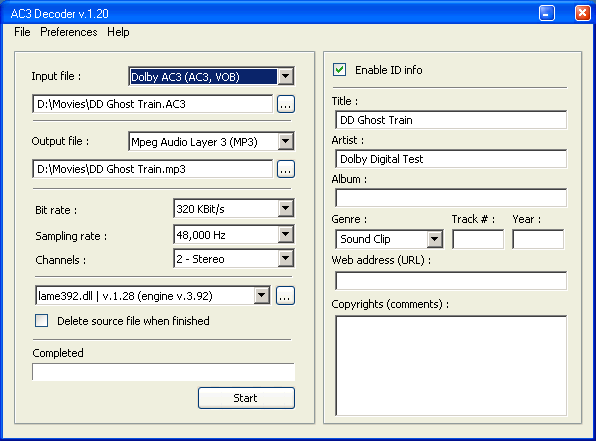 AC3 Decoder Screenshot