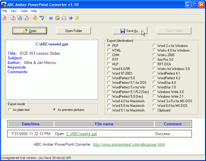 ABC Amber PowerPoint Converter Screenshot