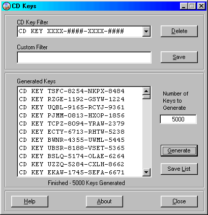 CD Keys Screenshot