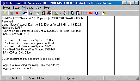 BulletProof FTP Server Screenshot