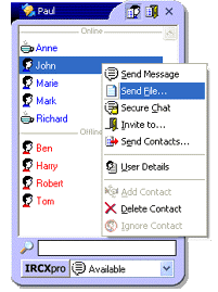 IRCXpro Messenger Screenshot