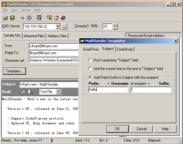 MailXSender Screenshot