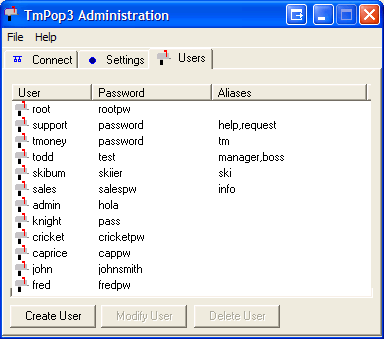 TM-POP3 Server Screenshot